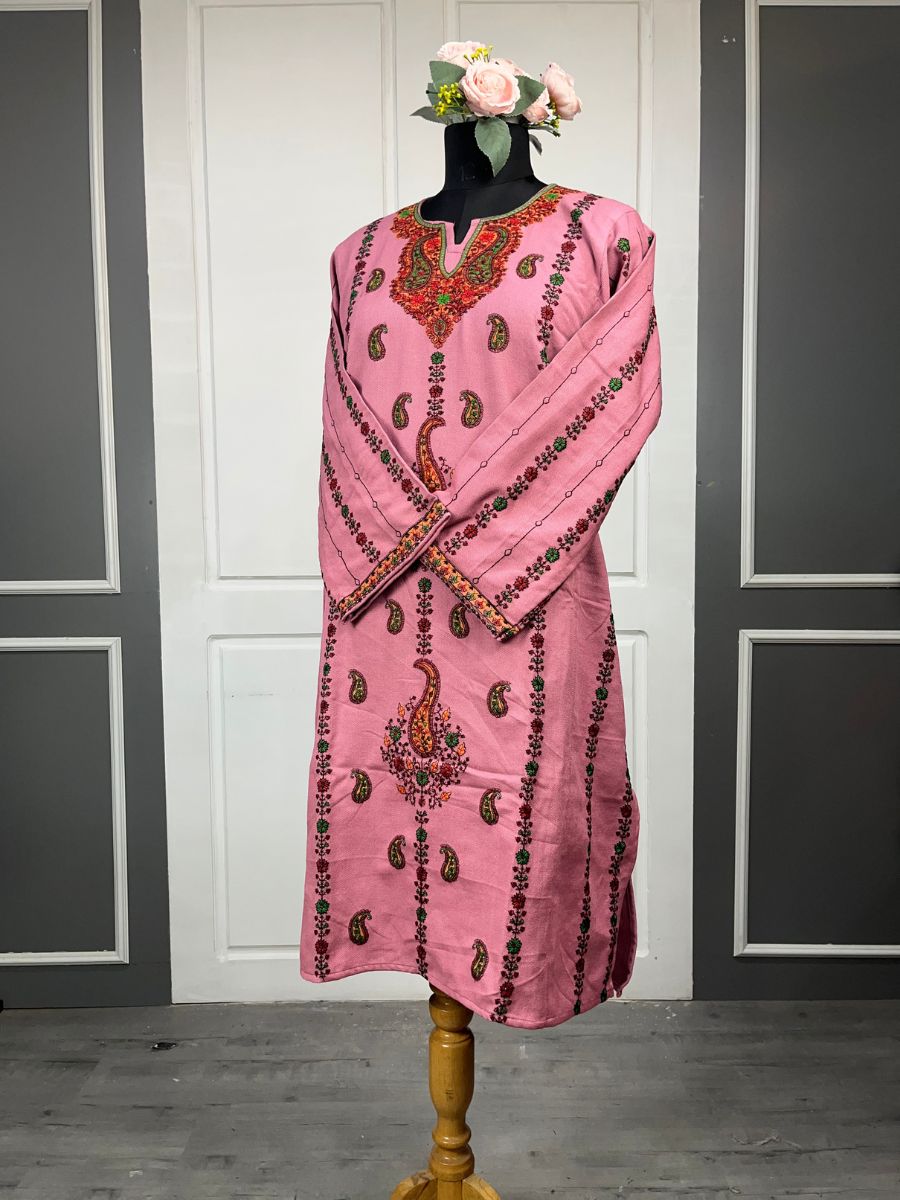 Kashmiri Soni Embroidered Phiran | Pink